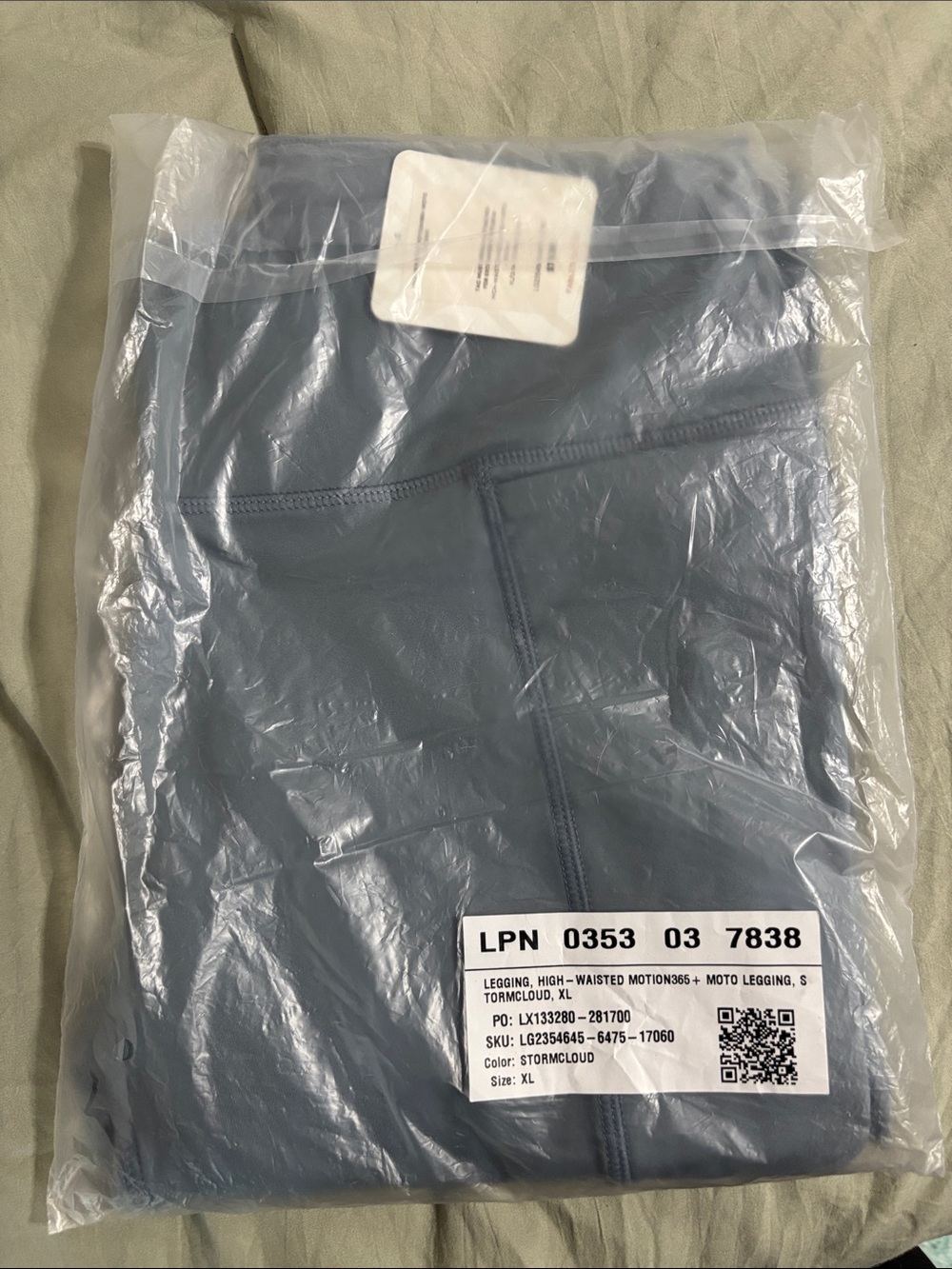 Fabletics High-Waisted Leggings in Stormcloud Blue